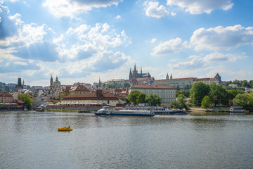 The Castle of Praha on the hill Hradschin in the Czech Republic in summer.