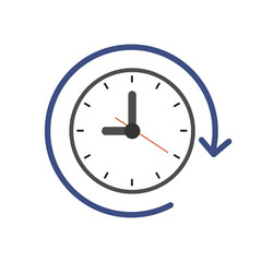 Clock line icon. Flat vector illustration on white background