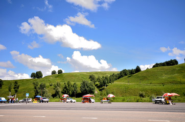 Roadside sale of honey