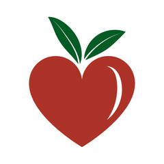Red heart apple icon