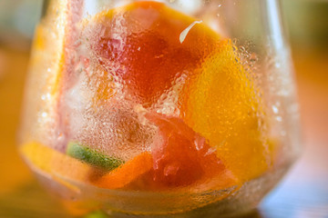 macro shot of frozen fruit