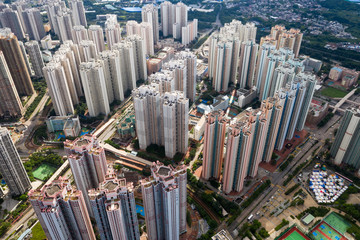 Fototapeta na wymiar Residential district in Hong Kong