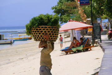 working woman at the beach