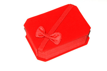 red gift box on white background