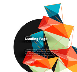 Vector 3d triangle abstract background, polygonal geometric design