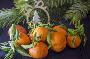 Fototapeta na wymiar tangerines for the new year