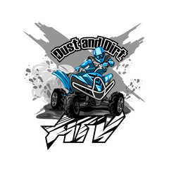 Quad Bike Off-Road ATV Logo, Dust and Dirt. © slava
