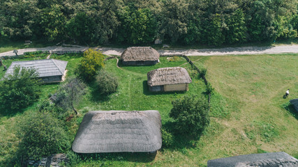 Fototapeta premium Aerial view of the old houses