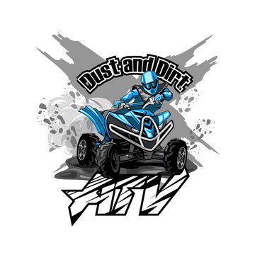 Quad Bike Off-Road ATV Logo, Dust and Dirt.