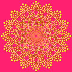 graphic doily flake in pop yellow an pink