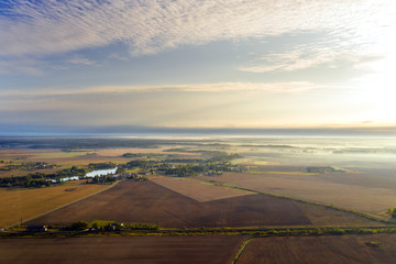 Fototapeta na wymiar Morning in countryside, Tukums municipality, Latvia.