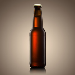 beer bottle on a yellow background