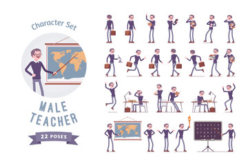 Male teacher ready-to-use character set