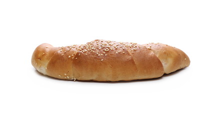 Rolls, pastry with sesame isolated on white background