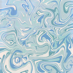 Vintage Abstract Background / Blue  ink marble texture With paper texture