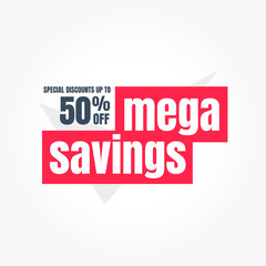 Mega Savings 50% Off Label