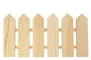 Wooden fence on a white background. Isolated.