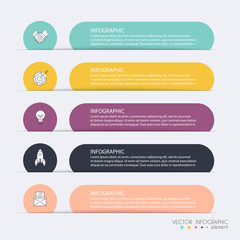 Fototapeta premium Vector info graphics for your business presentations. Can be used for website layout, numbered banners, diagram, horizontal cutout lines, web design.