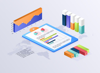 Flat 3d isometric infographic for your business presentations. Can be used for infographics, graphic or website layout vector, diagram,  web design. ?oncept vector