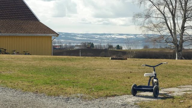 Shot of a lonely bike at Hamar, Norway, Mj&oslash;sa