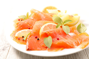 smoked salmon and lemon