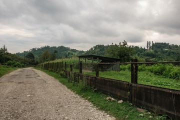 Fototapeta na wymiar Rural road in Abkhazia