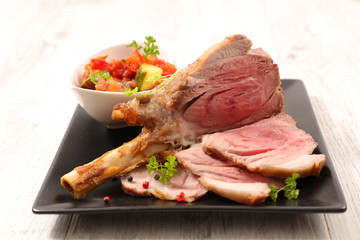 baked lamb chop and vegetable