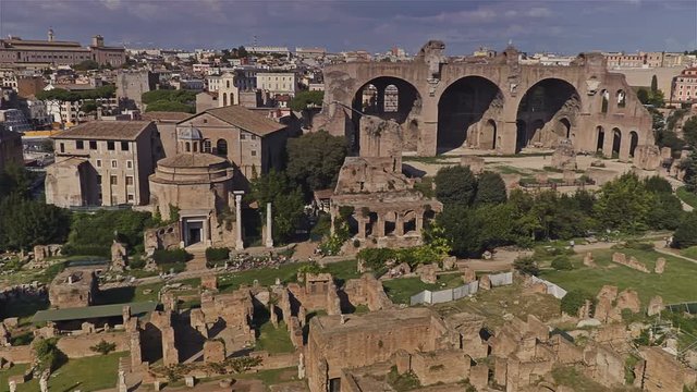 Time lapse. Ruins Of The Roman Forum, Rome, Italy.