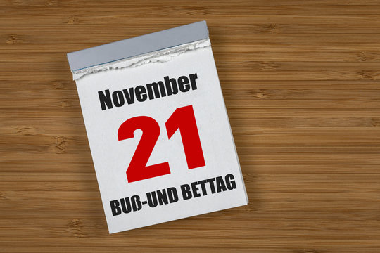 Buß-und Bettag 21. November Kalender