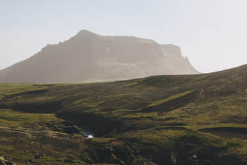 Fototapeta premium scenic view of landscape with beautiful mountain in Iceland