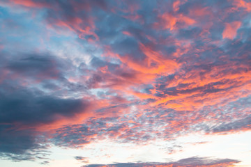 sky at sunset as background