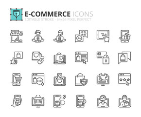 Outline icons about ecommerce
