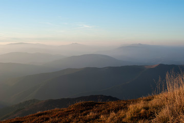 Obraz premium Landscape with mountains. Ukraine, Zakarpattia region, Rakhiv district, Carpathians, Chornohora, mountain Hoverla.