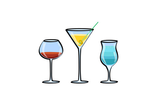 Set of tropical cocktails