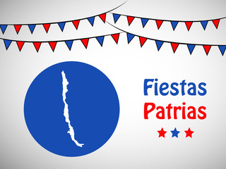 illustration of elements of Chile's National Independence Day Fiestas Patrias background