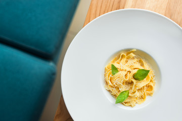 tagliatelle pasta with cheese