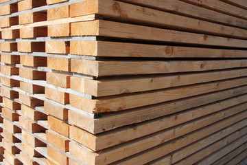 Stack of wooden boards