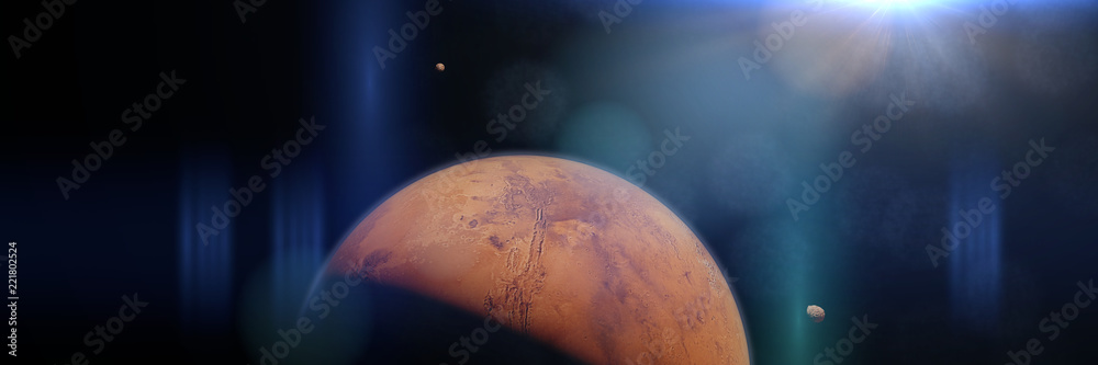 Canvas Prints planet mars and the sun