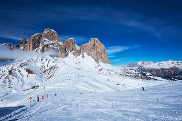 Ski resort in Dolomites, Italy