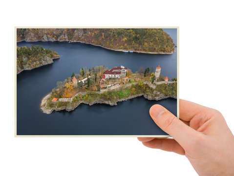 Hand and Castle Zvikov in Czech Republic (my photo)