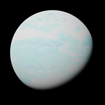 planet Uranus, part of the solar system isolated on black background