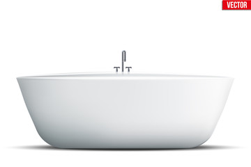 Modern bath isolated on white background. Element for design bathroom. Vector Illustration
