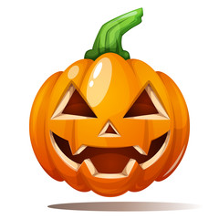 Pumpkin illustration. Horror, fear happy halloween Vector eps 10