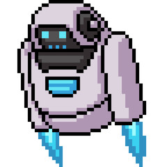 vector pixel art robot modern