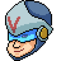 Fototapeta premium vector pixel art hero head