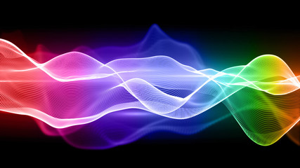 Colorful waving background. smoke flowing