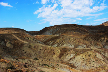 mountains partially covered with grass. summer, the republic of Crimea