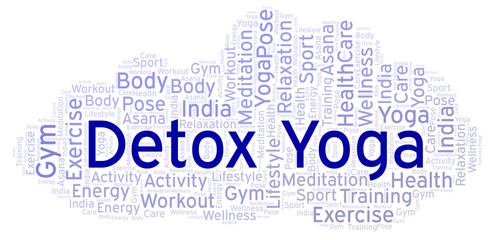 Detox Yoga word cloud.