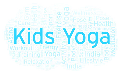 Kids Yoga word cloud.