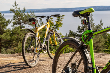 Bicycle on the background of the sea